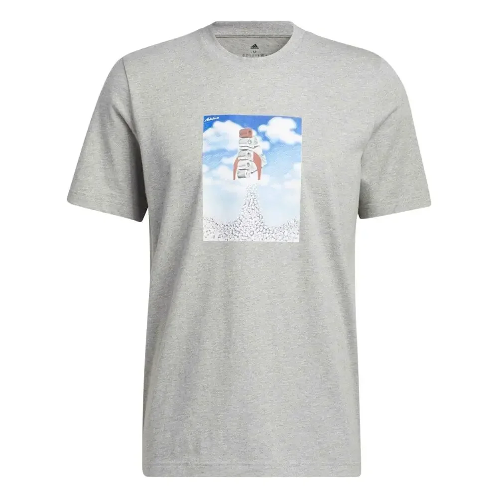 Adidas T-Shirt Men's LT Gray Boost Rocket Short Sleeve New
